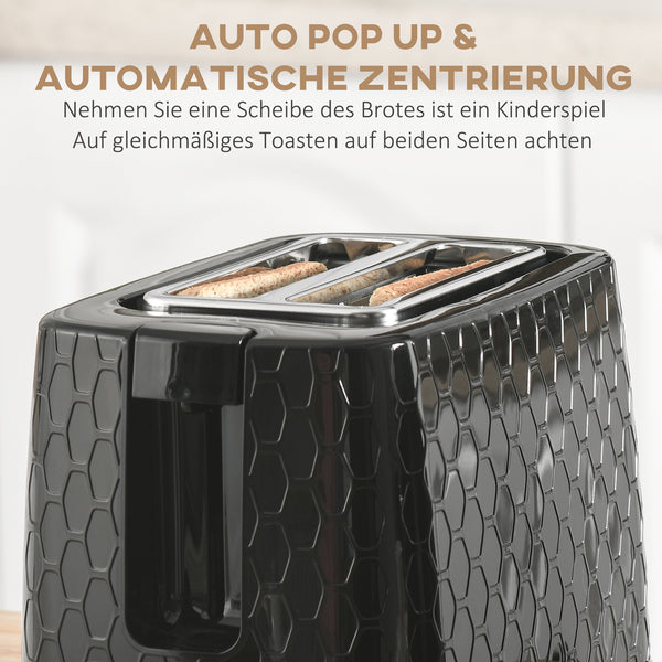 Wasserkocher und Toaster Set mit LED 1,7L schwarz
