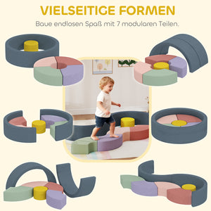 Weichbausteine bunt für Kleinkinder 7-teilig aus Schaumstoff