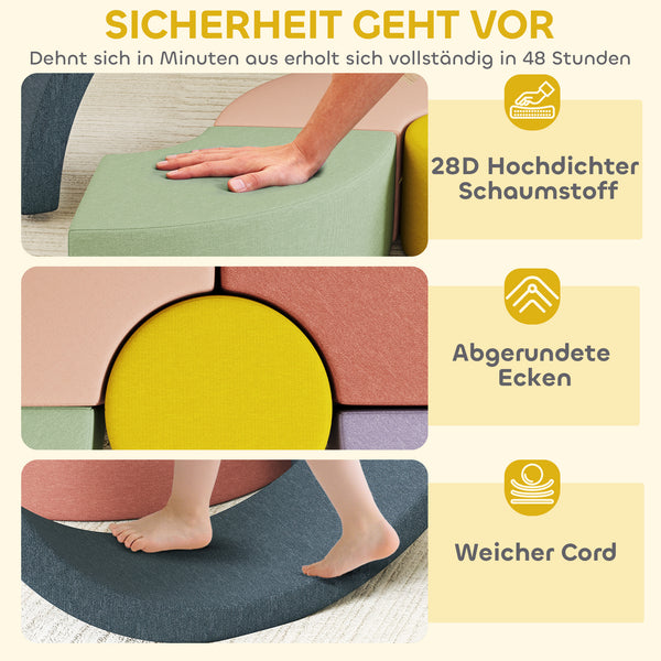 Weichbausteine bunt für Kleinkinder 7-teilig aus Schaumstoff