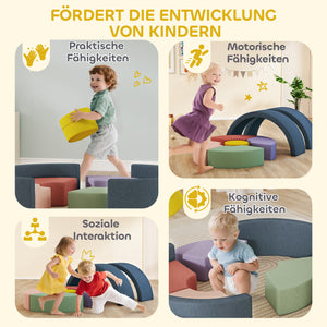 Weichbausteine bunt für Kleinkinder 7-teilig aus Schaumstoff