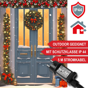 Weihnachts-Girlande 5m mit LEDs & Deko - Innen & Aussen