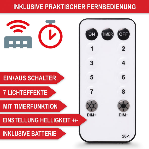 Weihnachts-Girlande 5m mit LEDs & Deko - Innen & Aussen