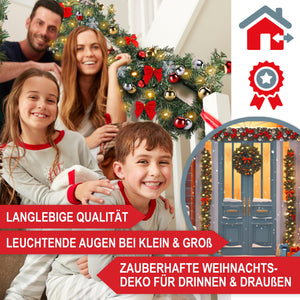 Weihnachts-Girlande 5m mit LEDs & Deko - Innen & Aussen