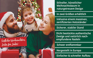 Weihnachtsbaum 180cm FSC Holzständer Premium Qualität Naturgetreu