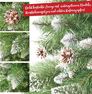 Weihnachtsbaum 180cm FSC Holzständer Premium Qualität Schnee
