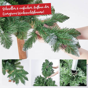 Weihnachtsbaum 180cm FSC Holzständer Premium Qualität Schnee