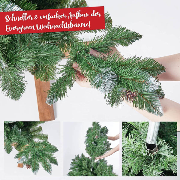 Weihnachtsbaum 180cm FSC Holzständer Premium Qualität Schnee