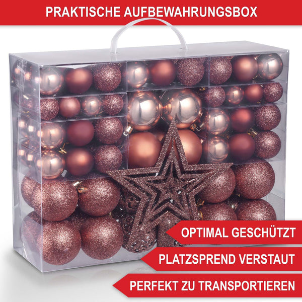 Weihnachtskugeln Festiva 128-teilig Christbaumkugeln Braun