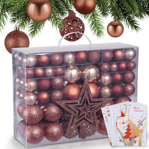 Weihnachtskugeln Festiva 128-teilig Christbaumkugeln Braun