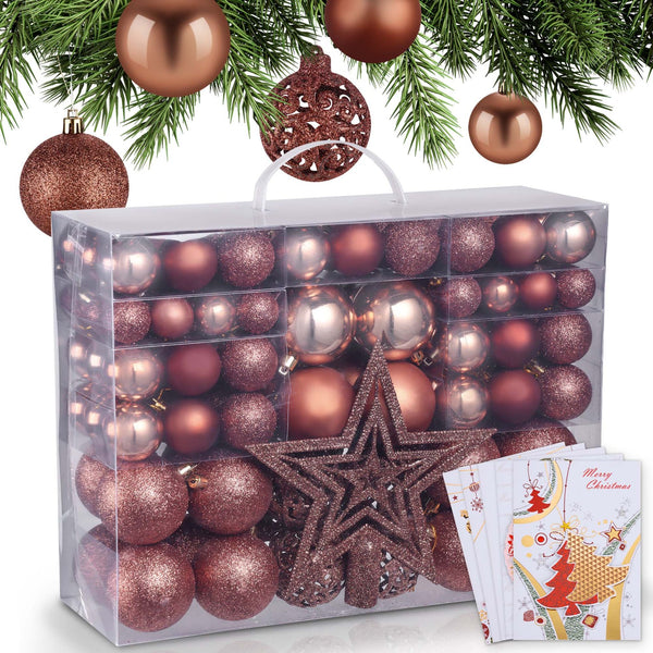Weihnachtskugeln Festiva 128-teilig Christbaumkugeln Braun