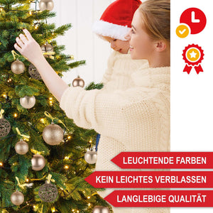 Weihnachtskugeln Festiva 128-teilig Christbaumkugeln Champagner