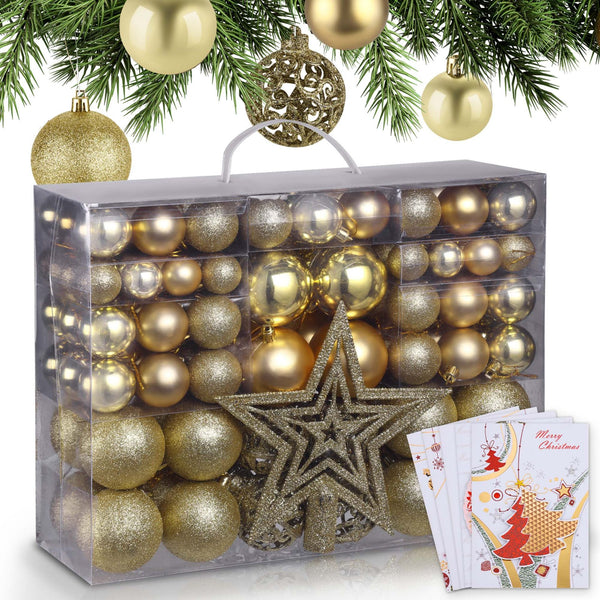 Weihnachtskugeln Festiva 128-teilig Christbaumkugeln Gold