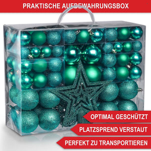 Weihnachtskugeln Festiva 128-teilig Christbaumkugeln Grün