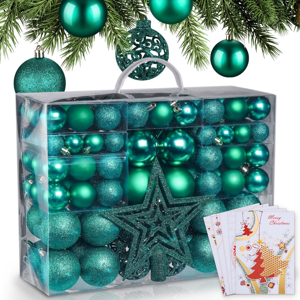 Festiva Christmas Baubles, 128-piece set, Green