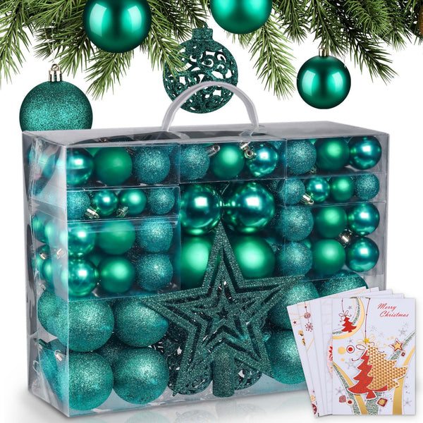 Weihnachtskugeln Festiva 128-teilig Christbaumkugeln Grün