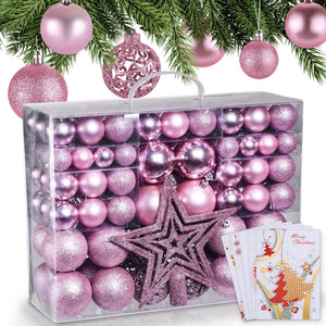 Weihnachtskugeln Festiva 128-teilig Christbaumkugeln Pink