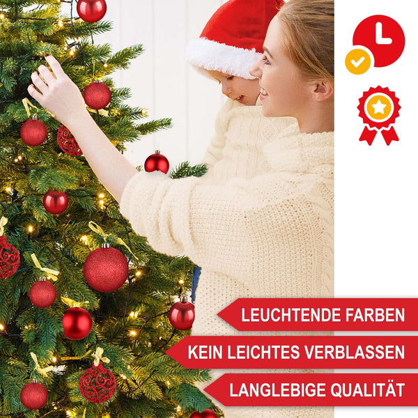 Weihnachtskugeln Festiva 128-teilig Christbaumkugeln Rot