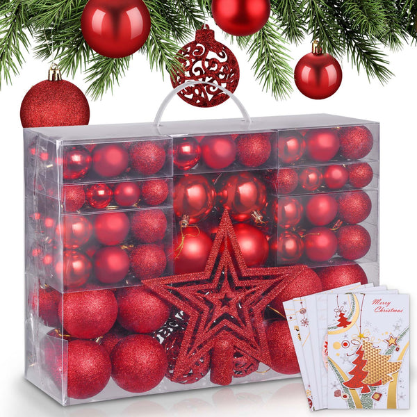 Weihnachtskugeln Festiva 128-teilig Christbaumkugeln Rot