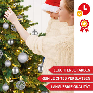 Weihnachtskugeln Festiva 128-teilig Christbaumkugeln Silber