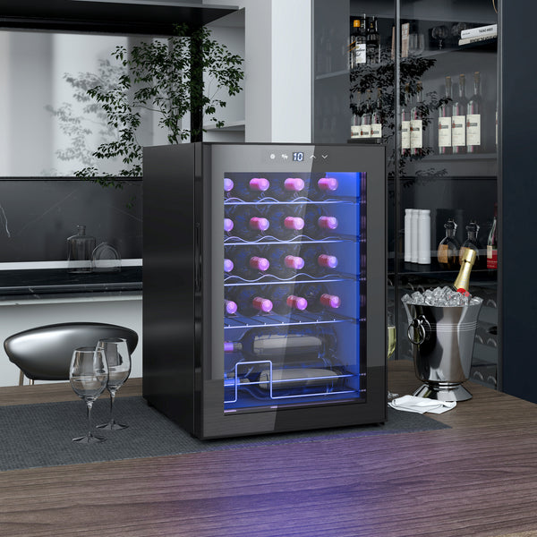 Weinkühlschrank Weinklimaschrank für 20 Flaschen 5-18°C mit Anti-UV Glastür LED und Touchscreen
