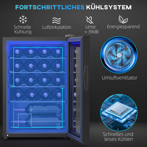 Weinkühlschrank Weinklimaschrank für 20 Flaschen 5-18°C mit Anti-UV Glastür LED und Touchscreen