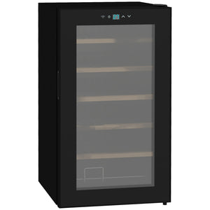Wine cooler/wine climate cabinet for 24 bottles with LED lighting, black