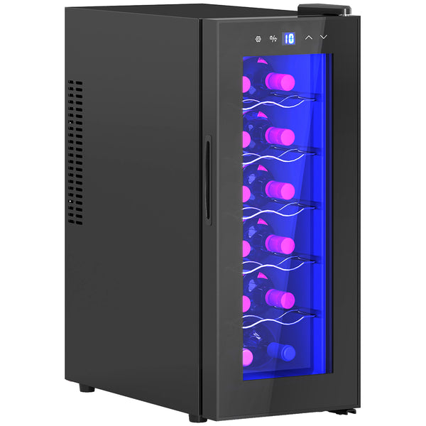 Weinkühlschrank Weinkühler 12 Flaschen 30L 8-18°C mit LED und Touchscreen