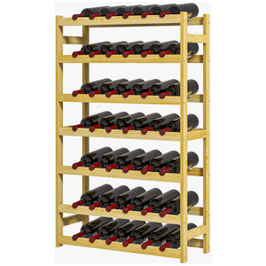 Weinregal mit 7 Etagen für 42 Flaschen mit Kippschutz Holz natur