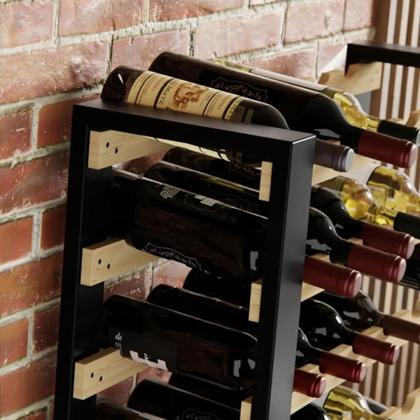 Loft wine rack for 63 bottles, freestanding, solid wood