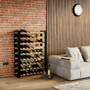 Loft wine rack for 63 bottles, freestanding, solid wood