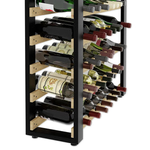 Loft wine rack for 63 bottles, freestanding, solid wood