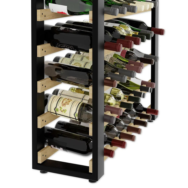 Loft wine rack for 63 bottles, freestanding, solid wood