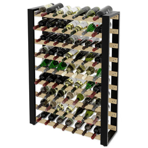 Loft wine rack for 63 bottles, freestanding, solid wood