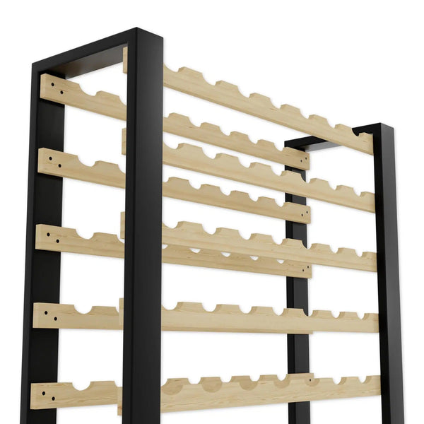 Loft wine rack for 81 bottles, freestanding, solid wood