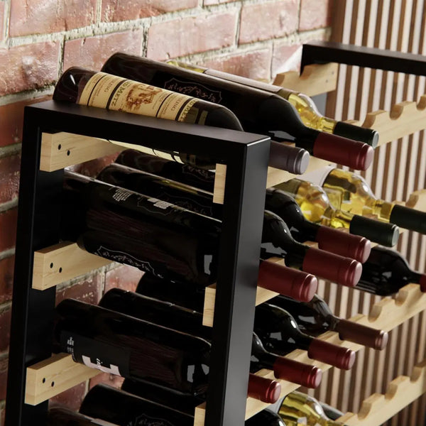 Loft wine rack for 81 bottles, freestanding, solid wood