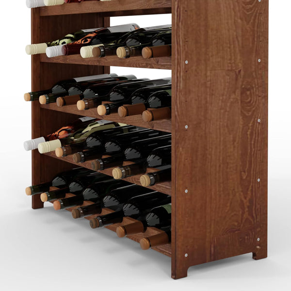 Wine rack for 91 bottles, brown oiled