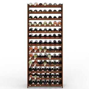 Wine rack for 91 bottles, brown oiled