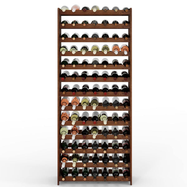 Wine rack for 91 bottles, brown oiled