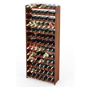 Wine rack for 91 bottles, brown oiled