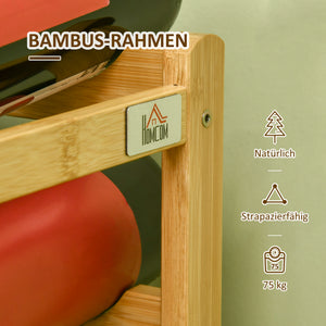 Bamboo wine rack with natural wood design for 16 bottles