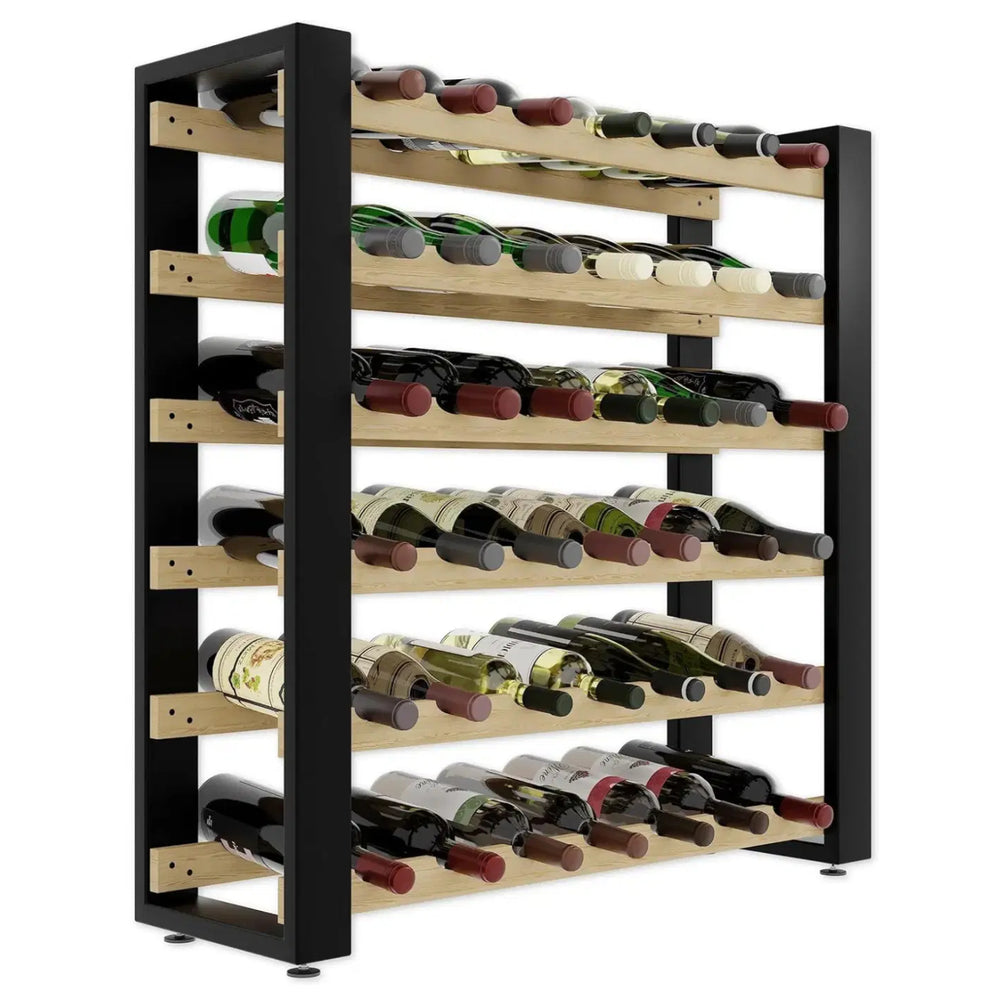Loft wine rack for 42 bottles, freestanding, solid wood