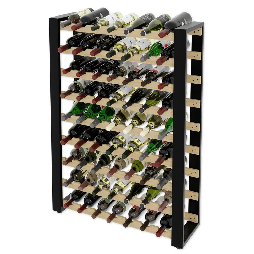 Loft wine rack for 81 bottles, freestanding, solid wood
