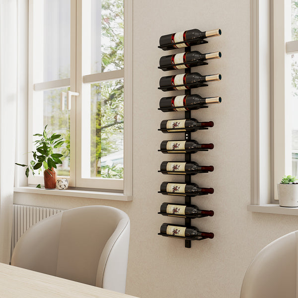 Weinregal Wandregal für 10 Flaschen für Küche Metall schwarz