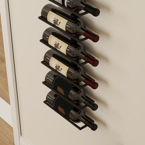 Weinregal Wandregal für 10 Flaschen für Küche Metall schwarz