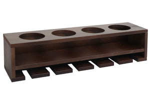 Weinregal Wandbar für 4 Flaschen 6 Gläser 12x48x12cm braun