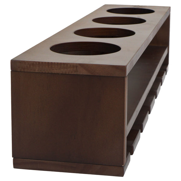 Weinregal Wandbar für 4 Flaschen 6 Gläser 12x48x12cm braun