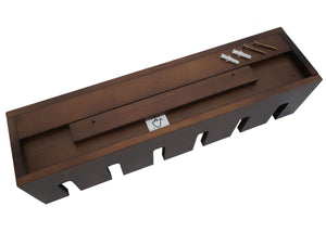 Weinregal Wandbar für 4 Flaschen 6 Gläser 12x48x12cm braun