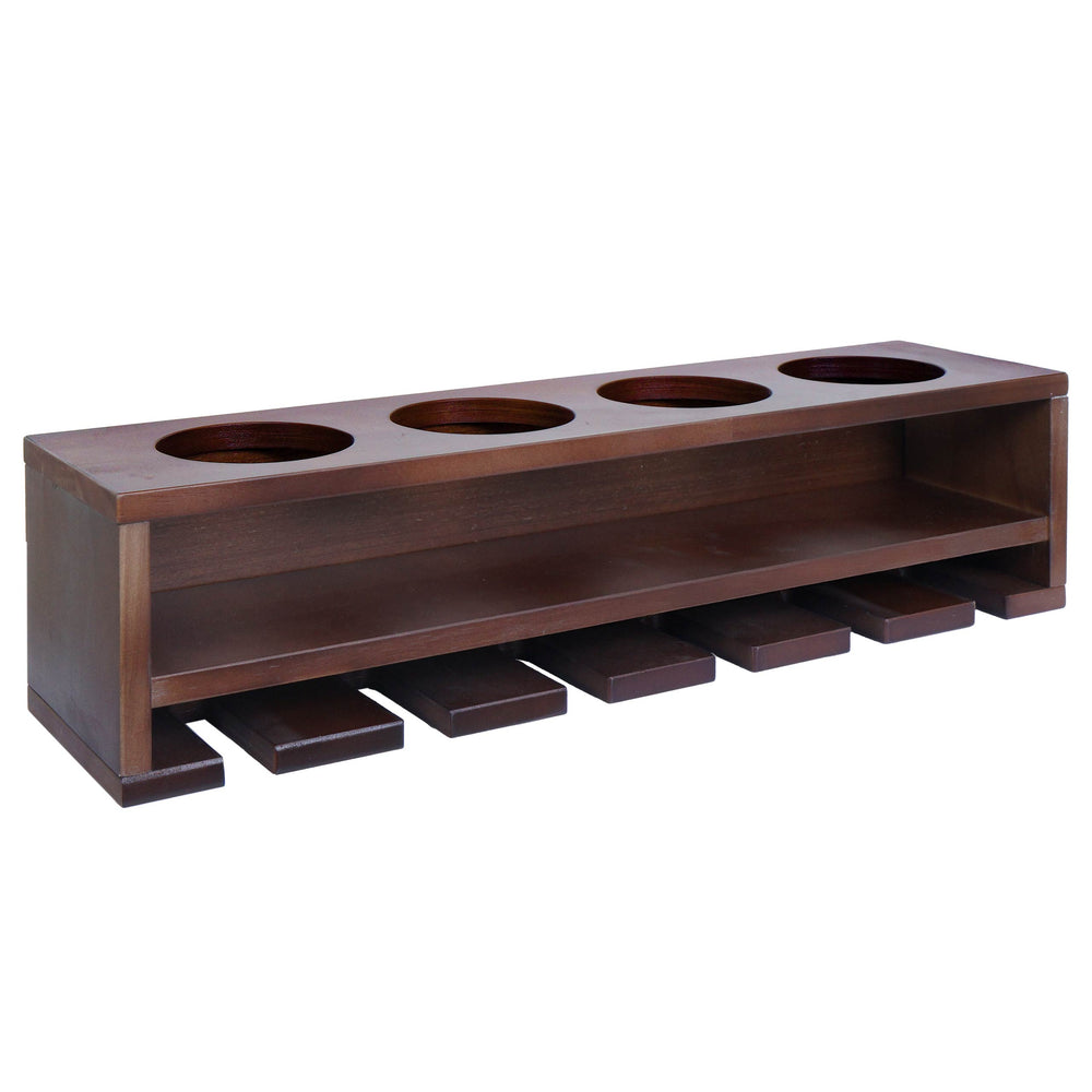 Weinregal Wandbar für 4 Flaschen 6 Gläser 12x48x12cm braun
