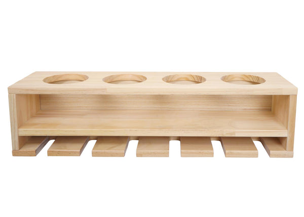 Weinregal Wandbar für 4 Flaschen 6 Gläser 12x48x12cm natur