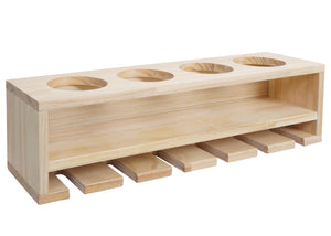 Weinregal Wandbar für 4 Flaschen 6 Gläser 12x48x12cm natur